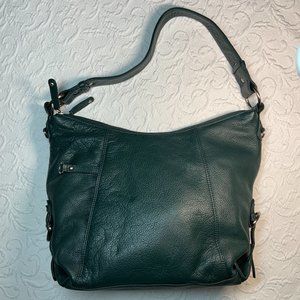 Great American Leather Works Leather Handbag with Silver Hardware - Dark Green
